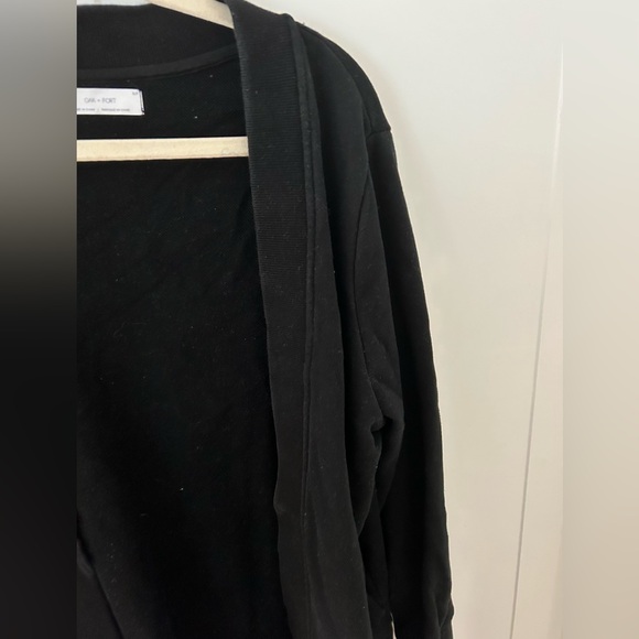 OAK + FORT black sweatshirt open cardigan - Picture 2 of 5